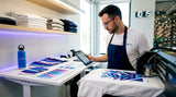Garment printer at work in studio workspace