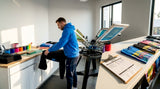 Streetwear screen printing process in studio