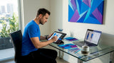 Designer sketching apparel concepts at home office