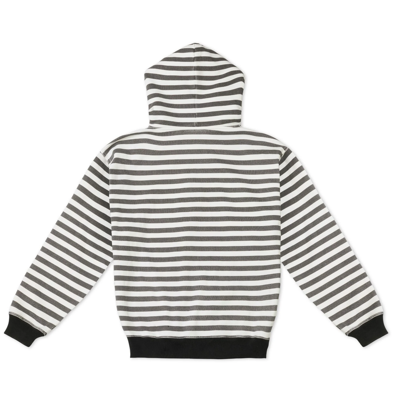 Vintage Black & White Stripe Zip Hoodie