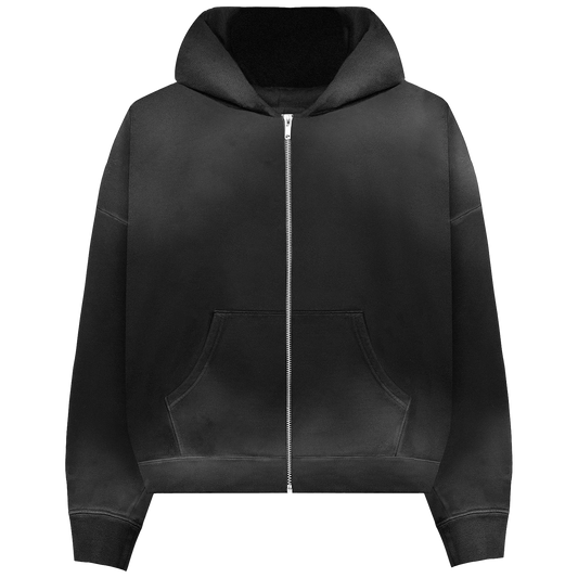 Black Potassium Zipper Hoodie