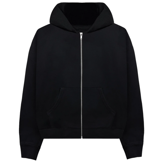 Black Zipper Hoodie