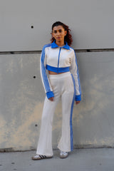 Two-way zipper cropped jacket