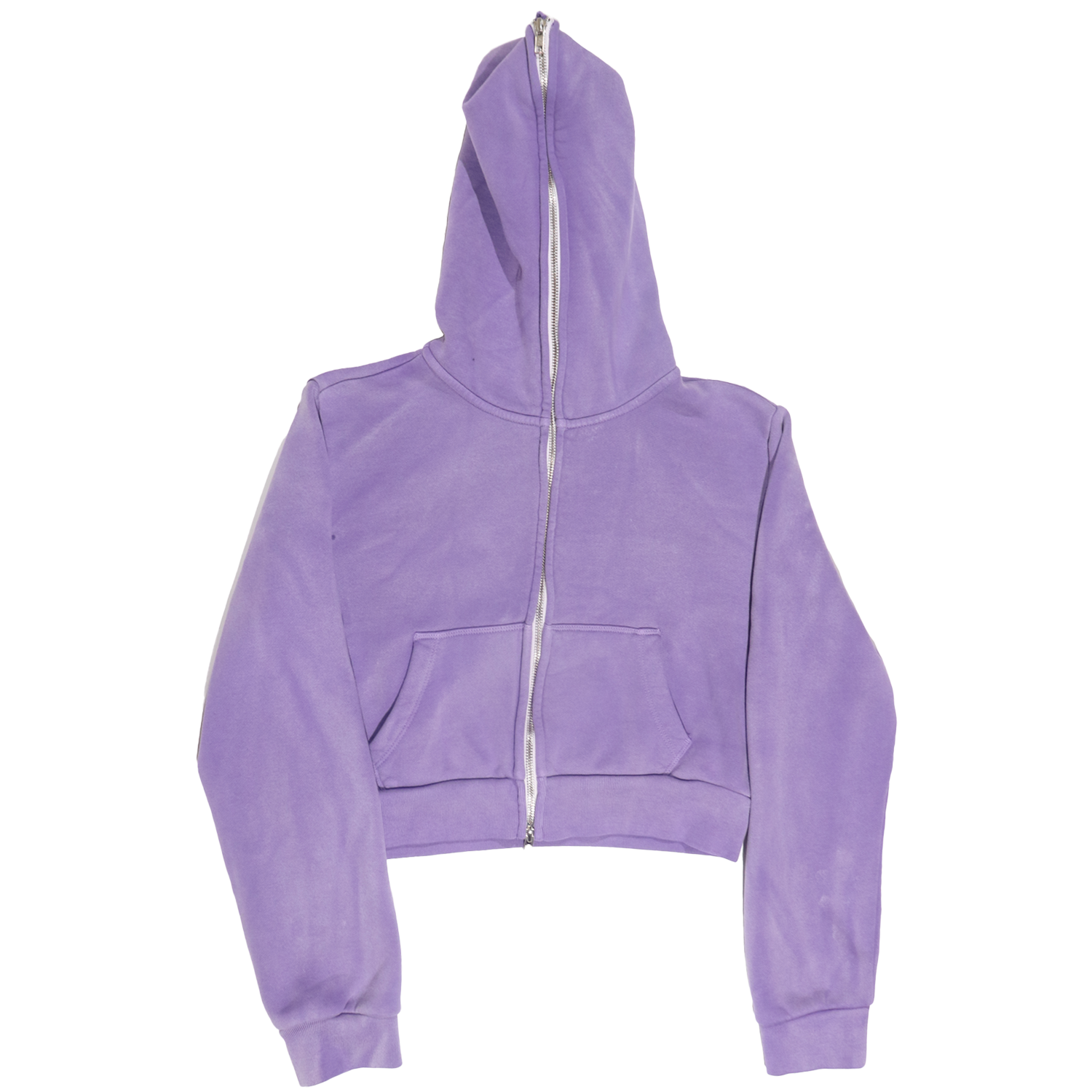 Phantom Purple Full Zip Up Crop Hoodie