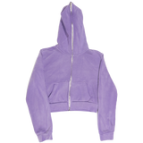 Phantom Purple Full Zip Up Crop Hoodie