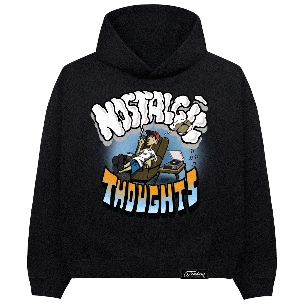 ''Nostalgic Thoughts'' Black Hoodie