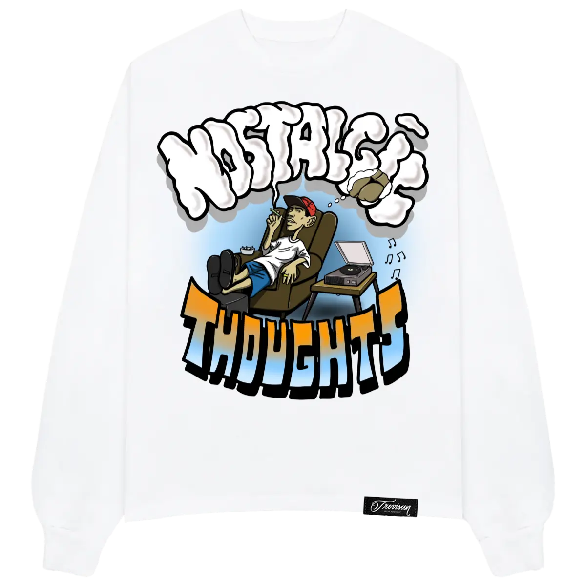 ''Nostalgic Thoughts'' White Longsleeve