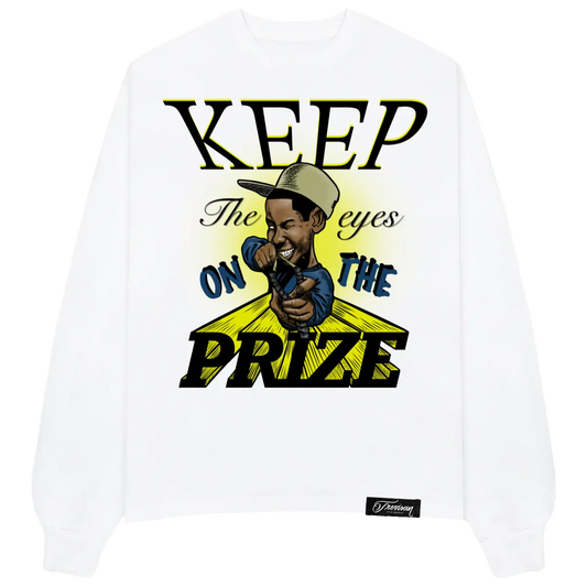 ''Keep The Eyes On The Prize'' White Longsleeve