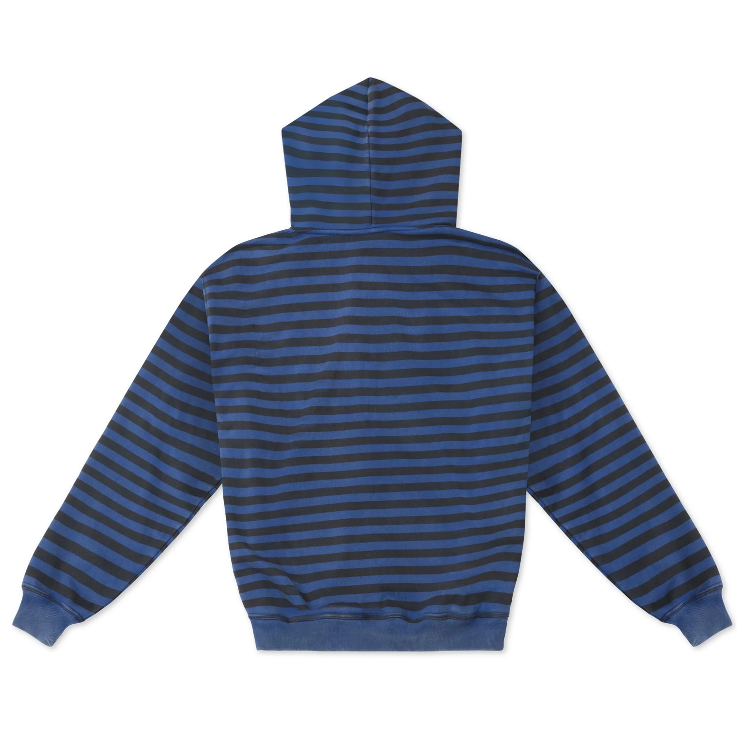 Vintage Black Blue Stripe Zip Hoodie