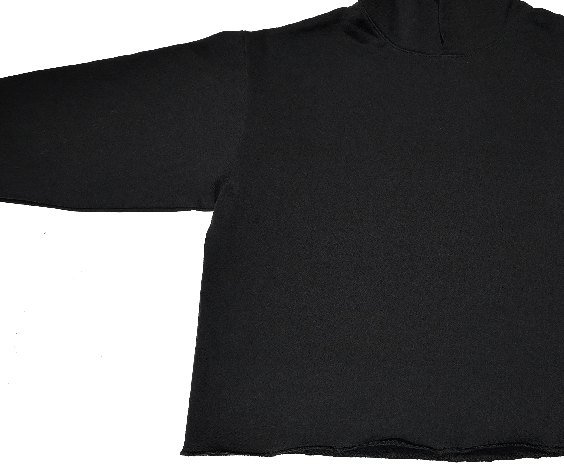 Black Pocketless Seamless Hoodie