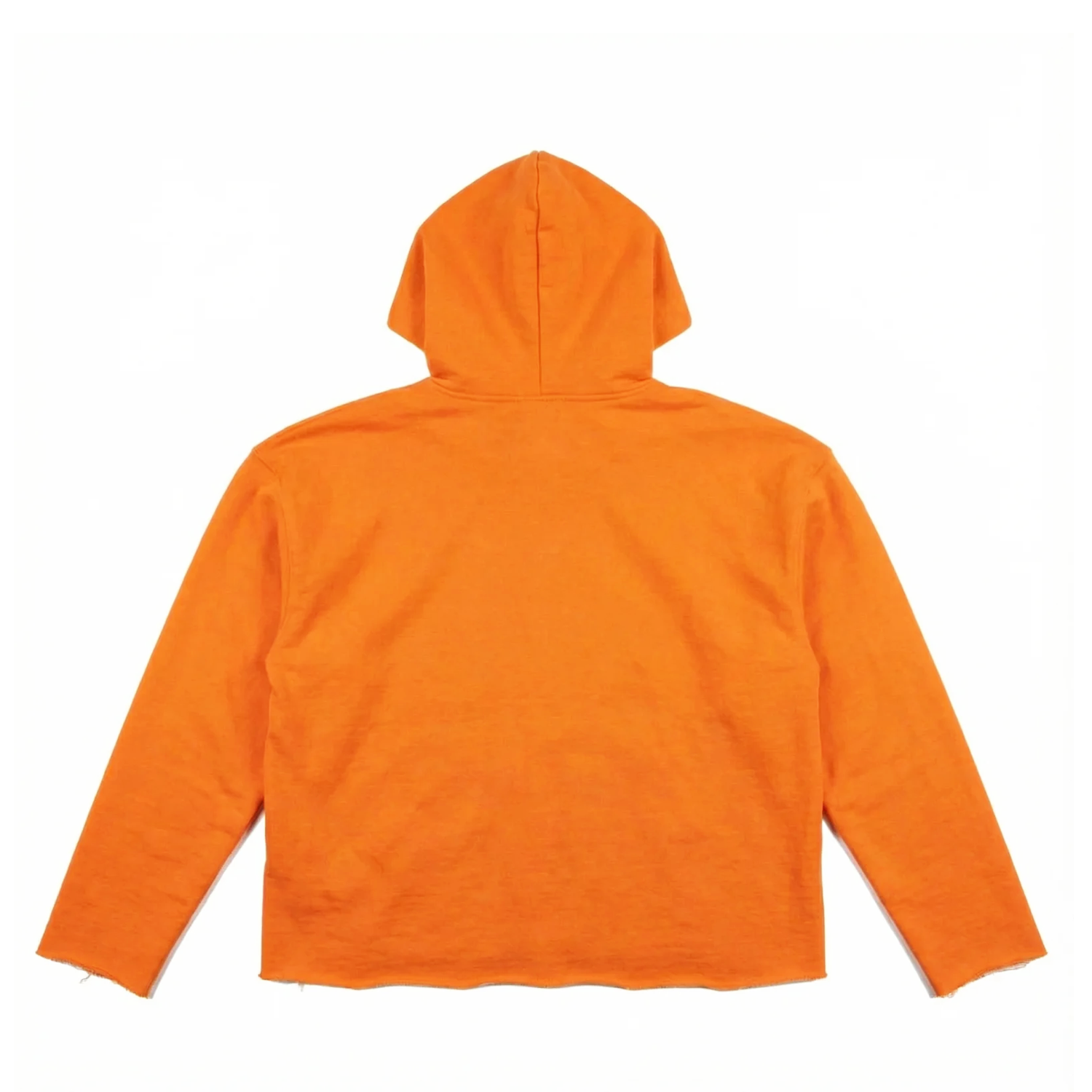 Orange Waffle Raw Zip Up Hoodie