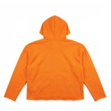 Orange Waffle Raw Zip Up Hoodie